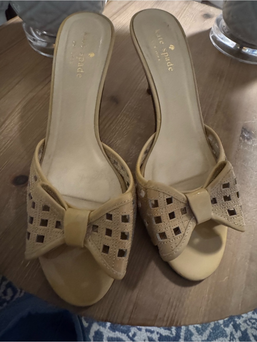 kate spade Yellow Bow Cutout Slide Mules - Picture 2 of 4